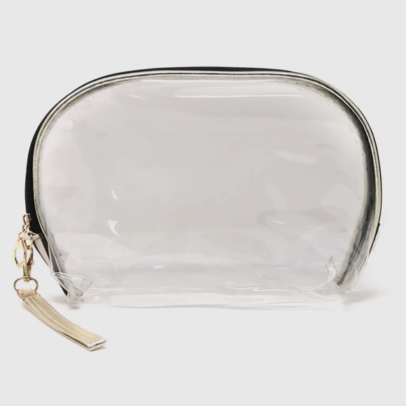 BLACK OR RED 2 PC Stripe Cosmetic Bag Set - Picture 4 of 4